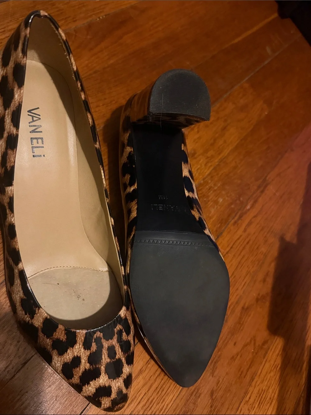 Vaneli Leopard-Print Pointed Toe Pumps in Black and Brown